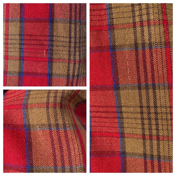 Vintage Red Ochre Plaid Shirt Flannel Lumberjack Work Shirt John Blair - Picture 13 of 14